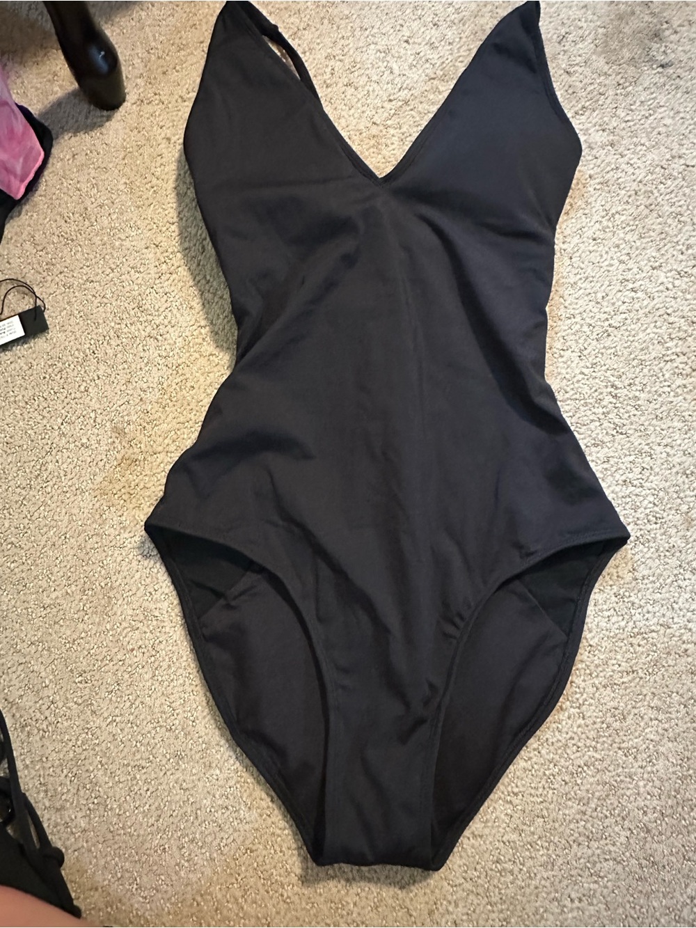 NWT TA3 Plungey one piece swimsuit black extra medium short - Picture 2 of 4